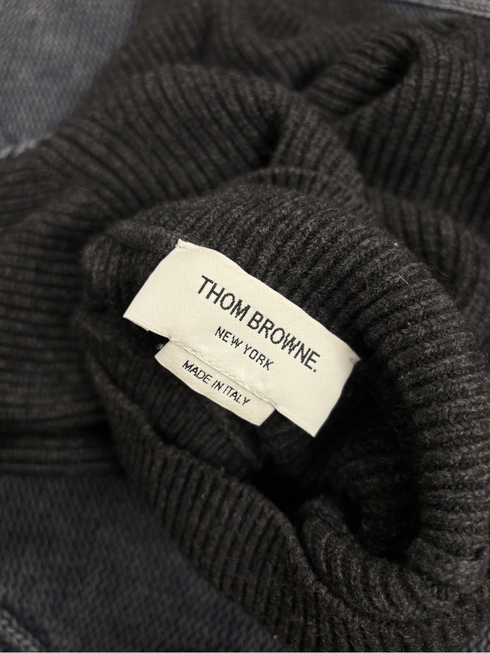 Thom Browne Charcoal Gray 4-Bar Ribbed Knit Cardigan Sweater M - Picture 4 of 12